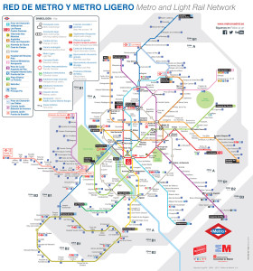 マドリードのメトロ最新路線図 (2015年7月現在)